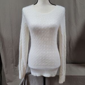 Aphorism anthropologie size Large knit white lambs wool rabbit hair long sleeve